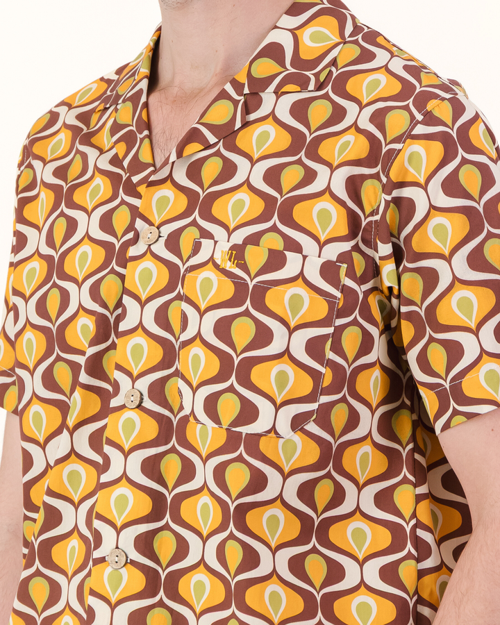 Mens Short Pyjamas - Funky Fondue on Cream