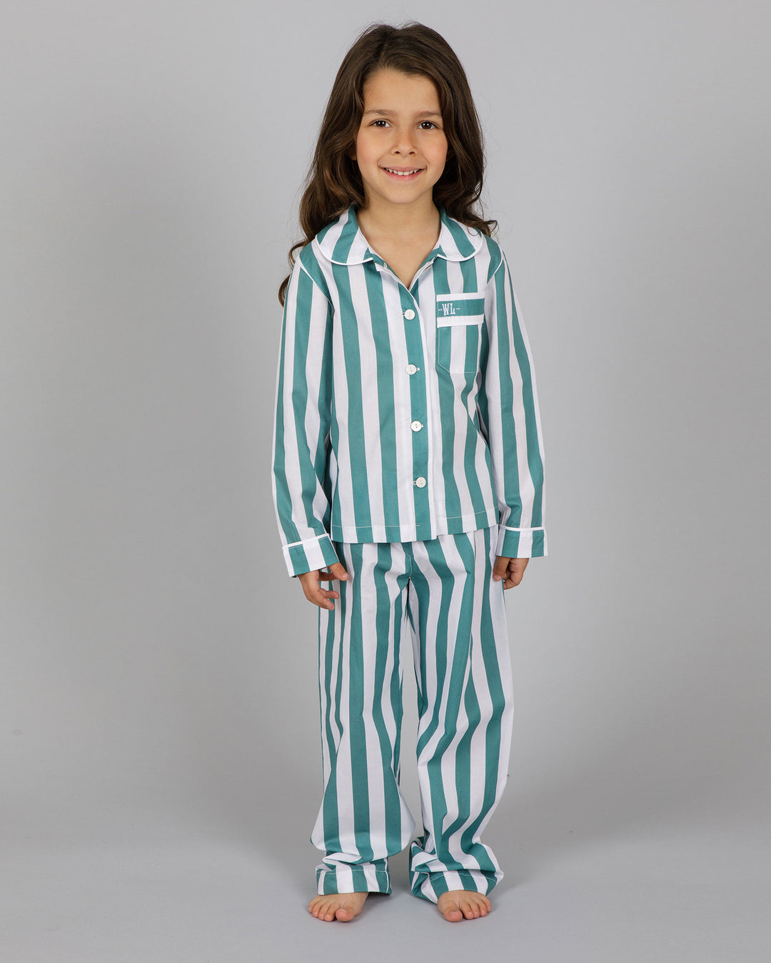 Girls Long Pyjamas Cape Cod Front - Woodstock Laundry