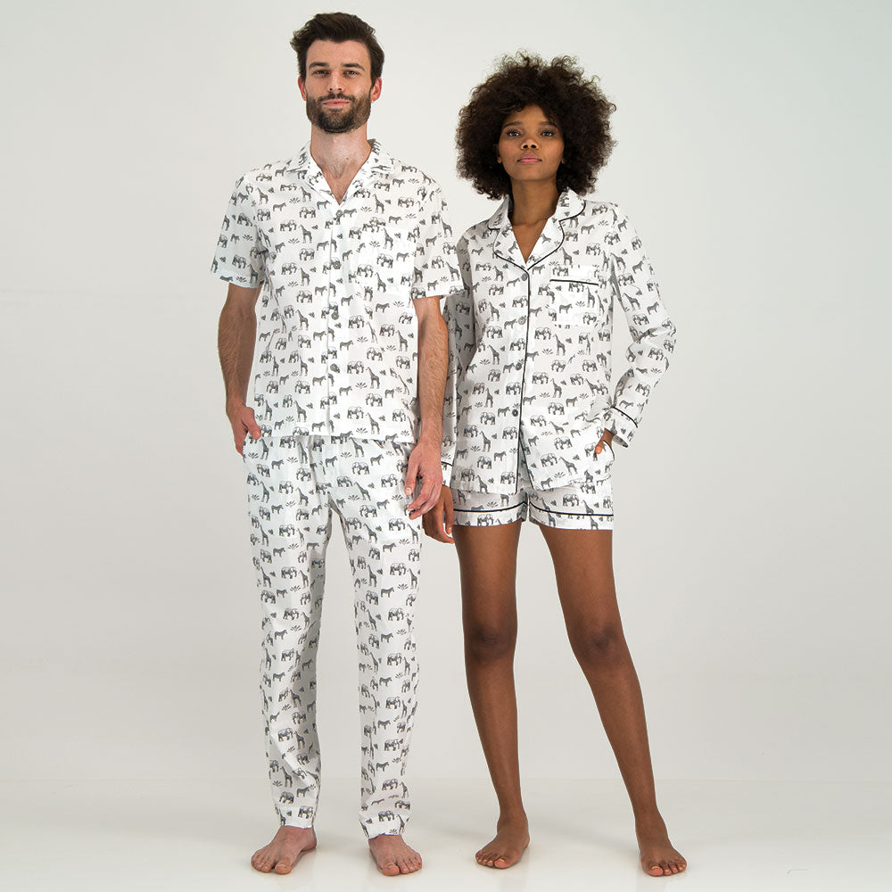 Couple wearing Londolozi pyjamas