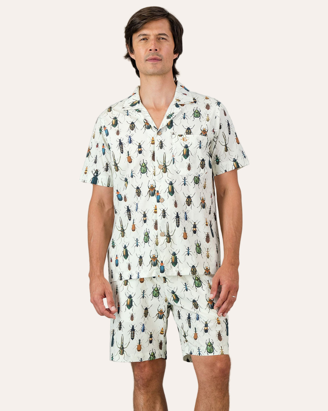 Mens Short Pyjamas - Beetlemania Front - Woodstock Laundry