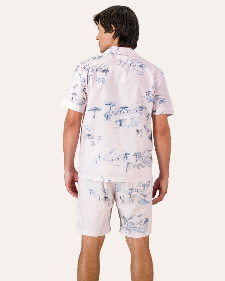 Mens Short Pyjamas - Wild Coast Back - Woodstock Laundry