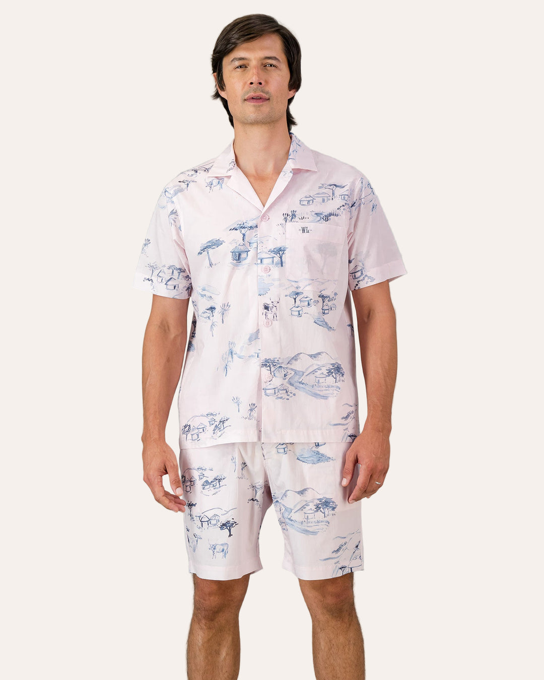 Mens Short Pyjamas - Wild Coast Front - Woodstock Laundry