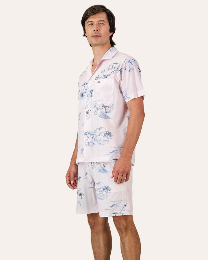Mens Short Pyjamas - Wild Coast Side - Woodstock Laundry