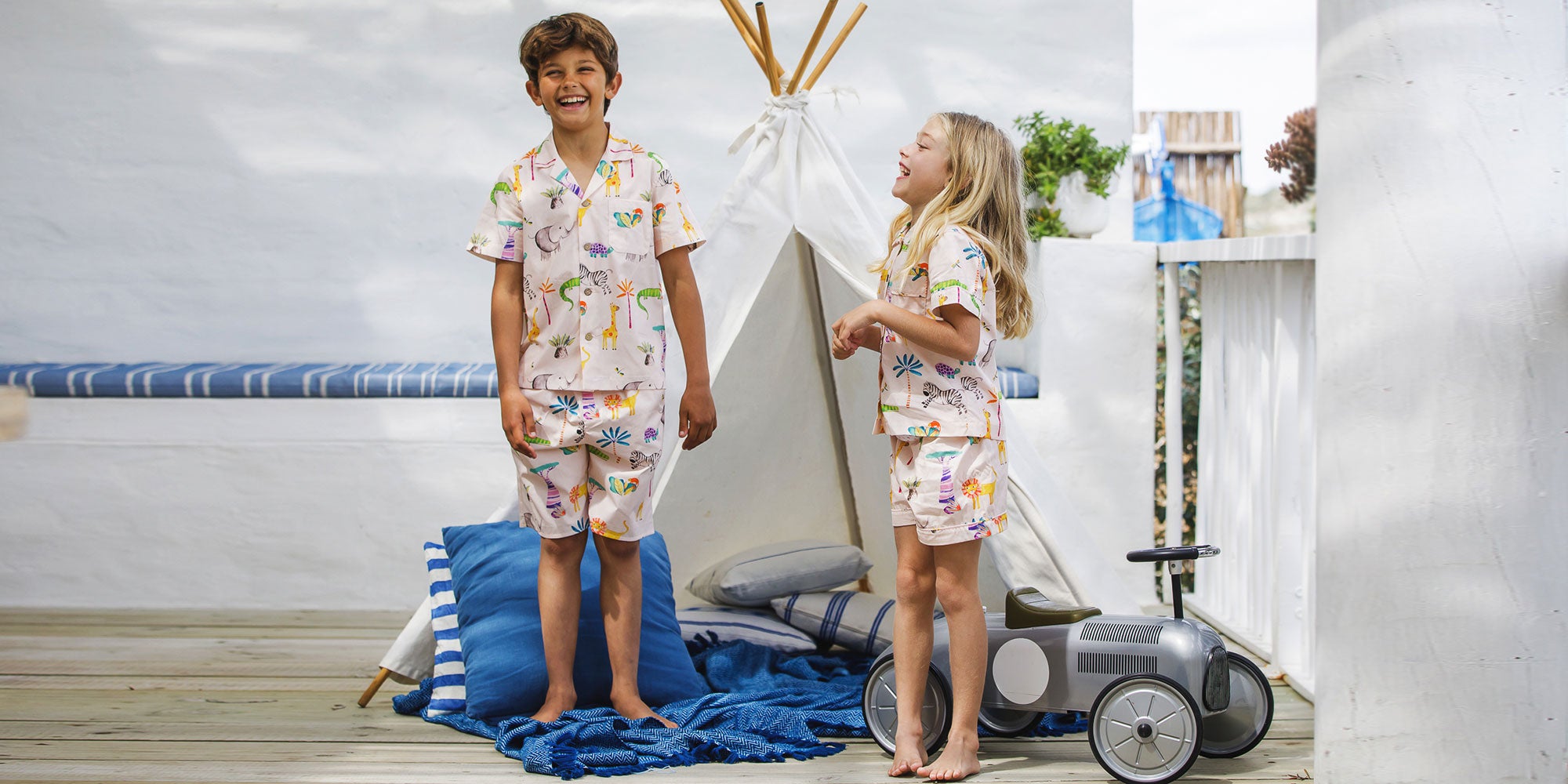 Kids Safari Short Pyjamas Collection - Woodstock Laundry