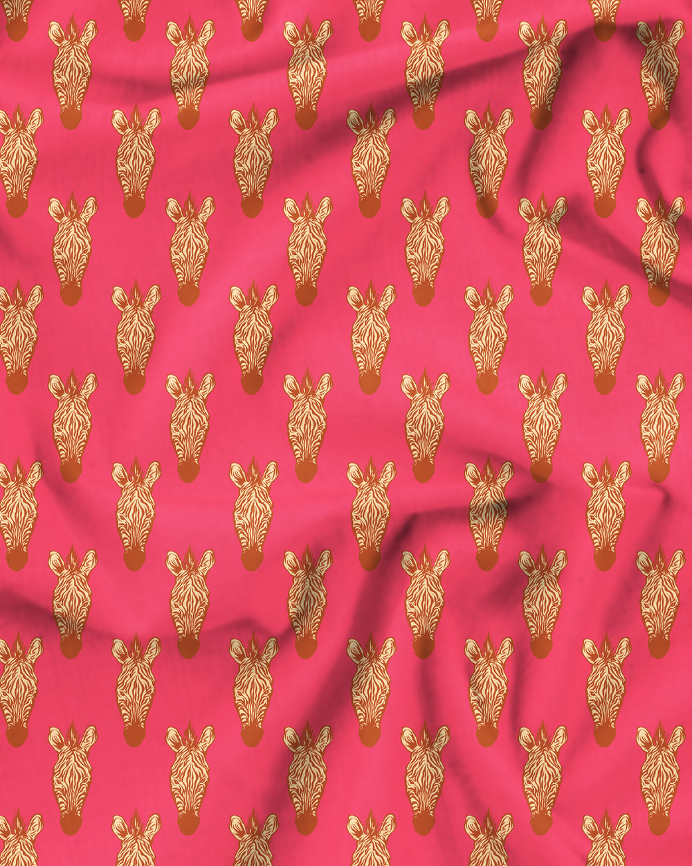 Zebra Heads Pink Pattern Detail - Woodstock Laundry