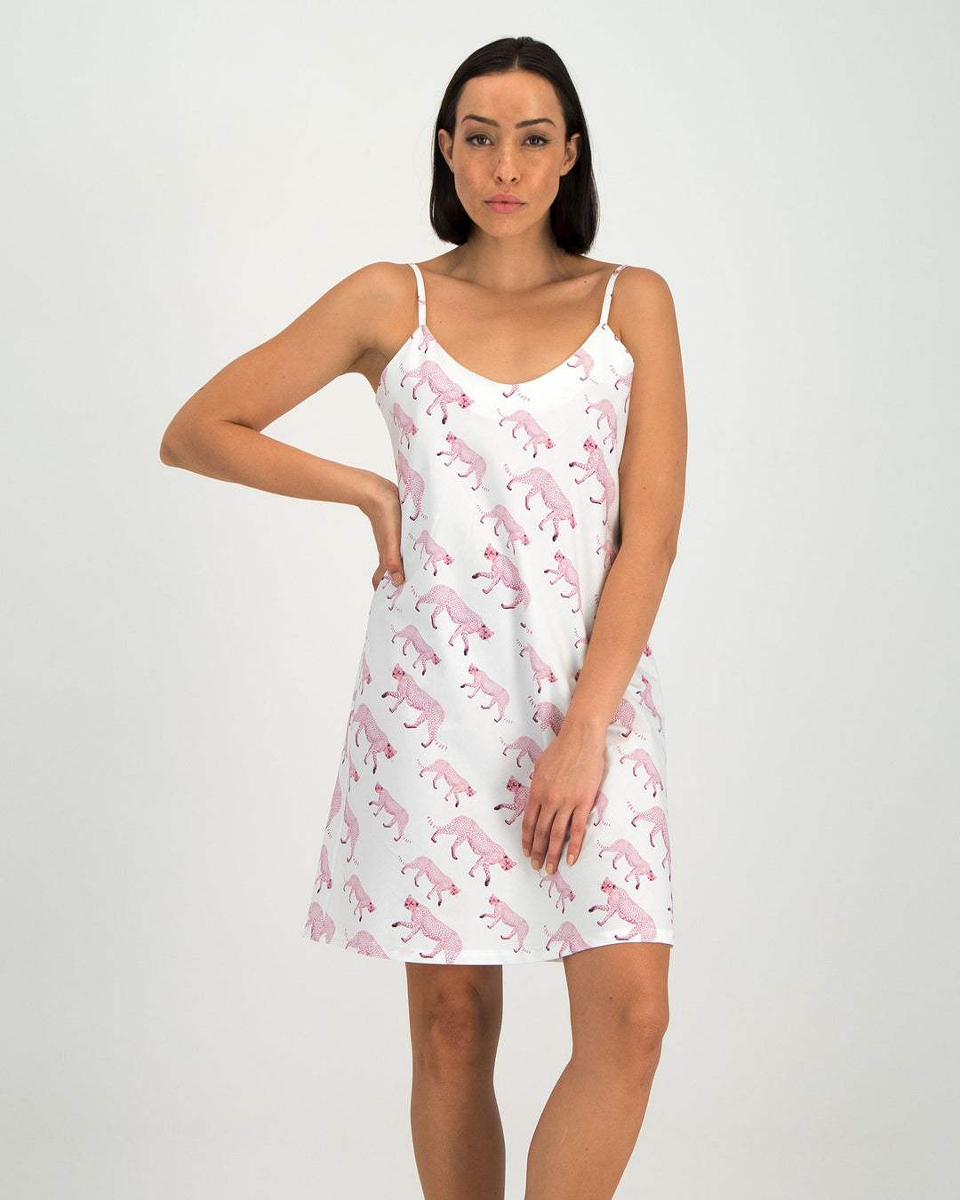 Womens Chemise Nighty Pink Cheetahs - Woodstock Laundry SA