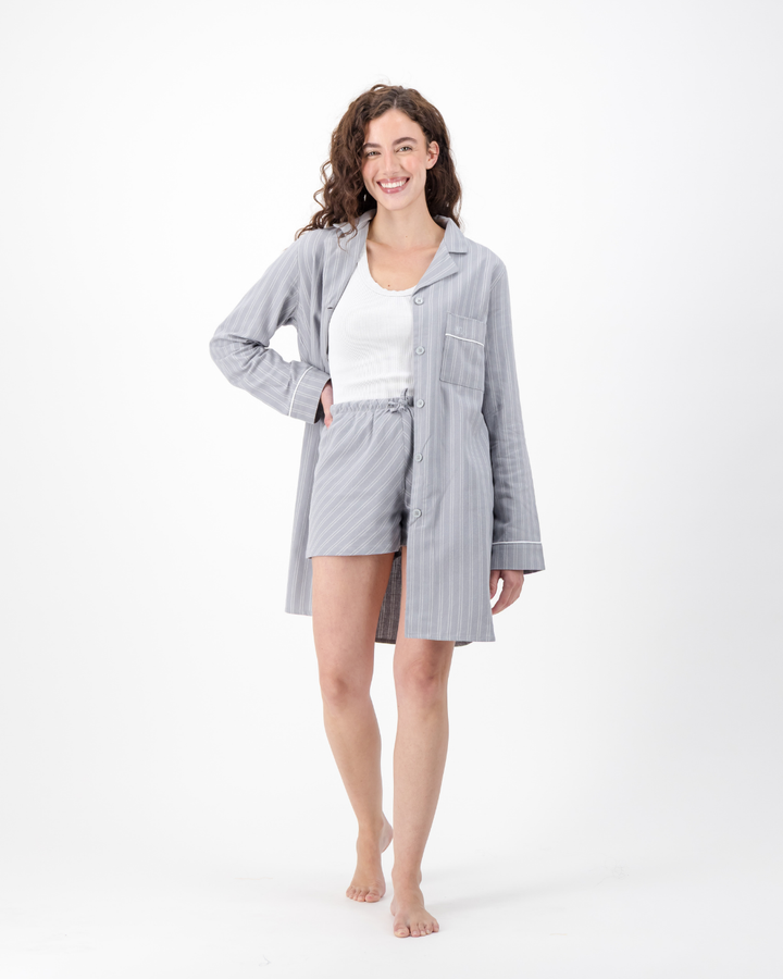 Womens Long-Sleeve Sleep Shirt - Iggy Stripe