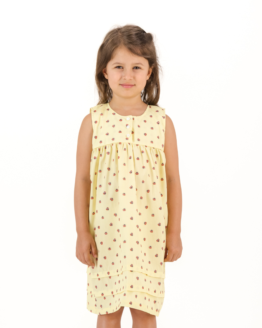 Girls Nighty - Red Lady Bugs on Yellow