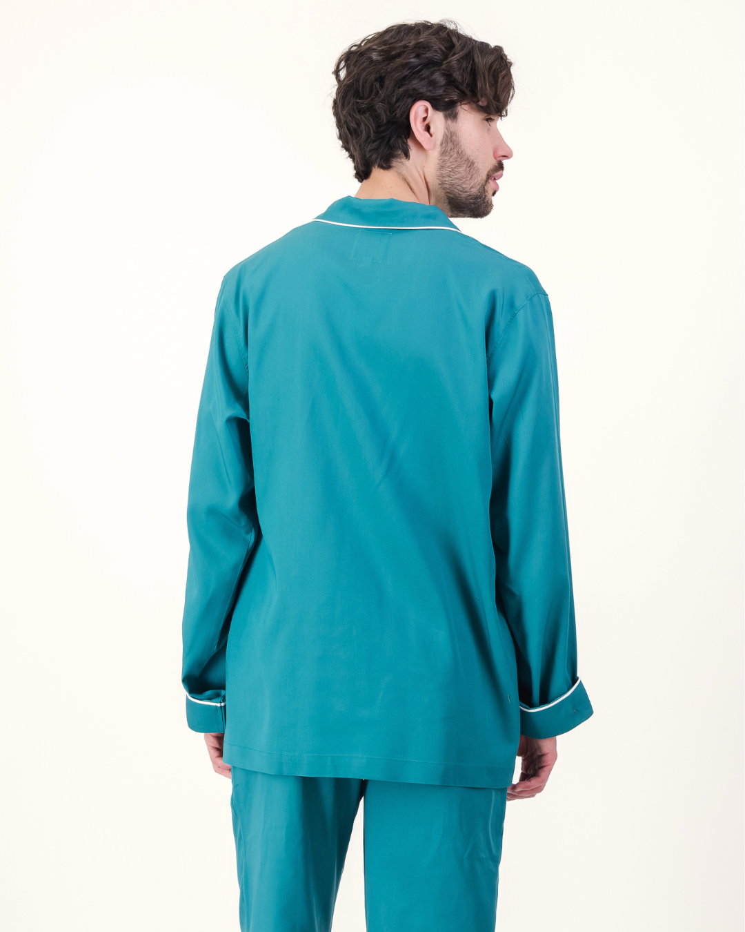 Mens Long Pyjamas - Tencel - Teal