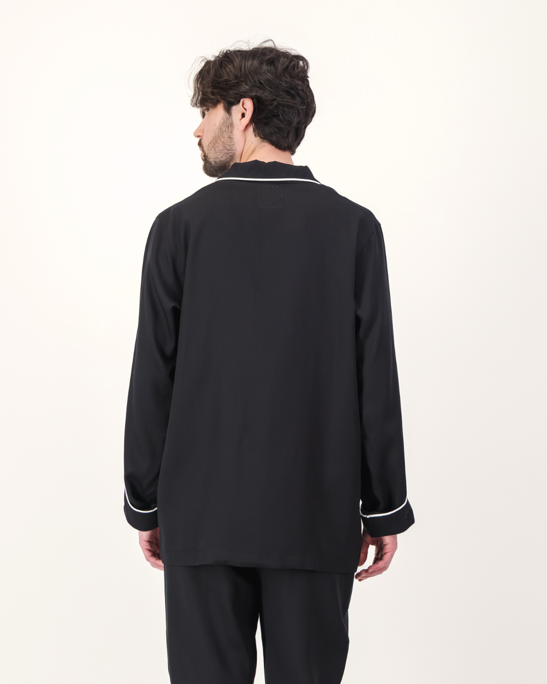 Mens Long Pyjamas - Tencel - Black