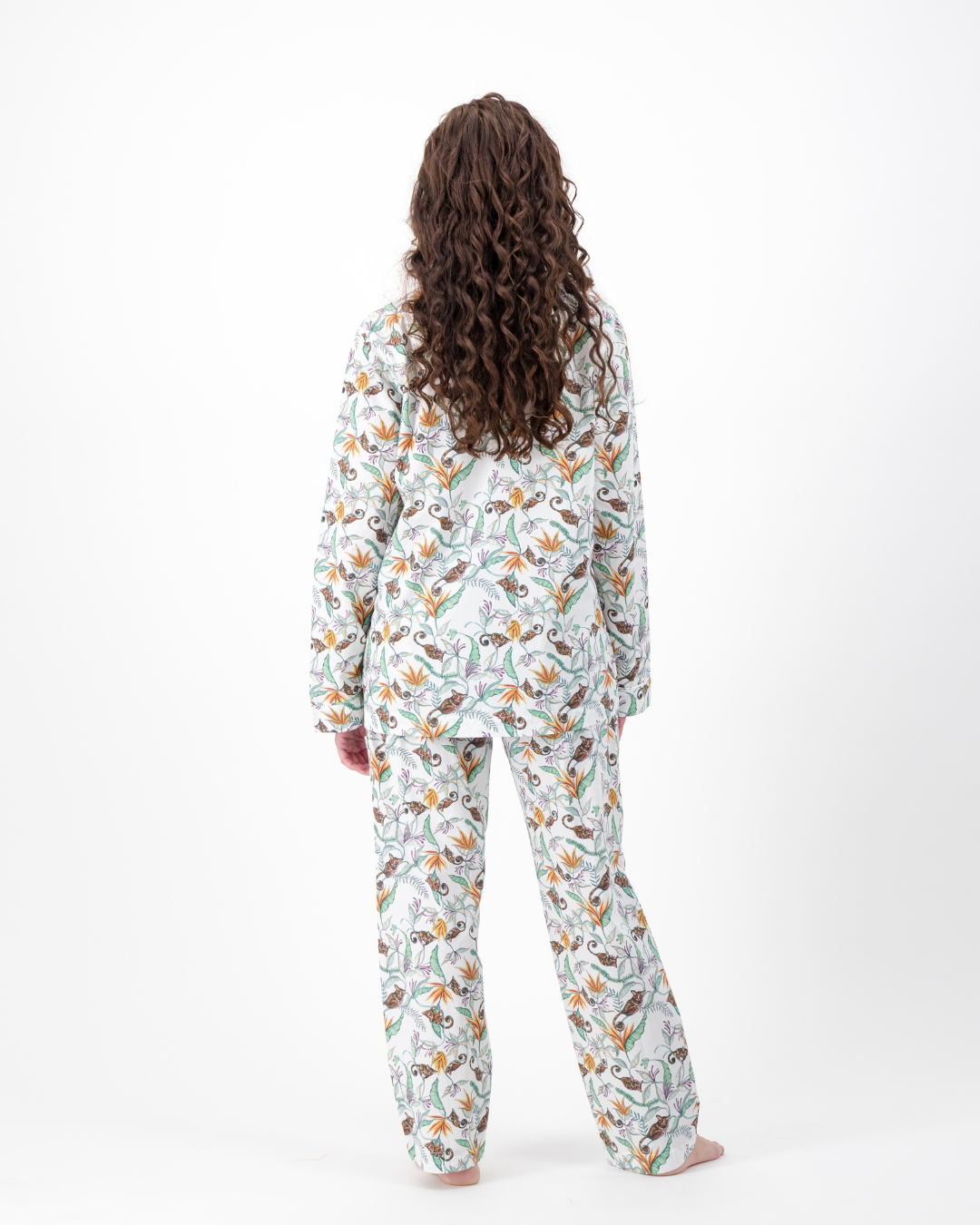 Womens Long Pyjamas - Nag Apies on White