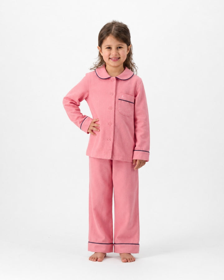 Girls Long Pyjamas - Plain Pink