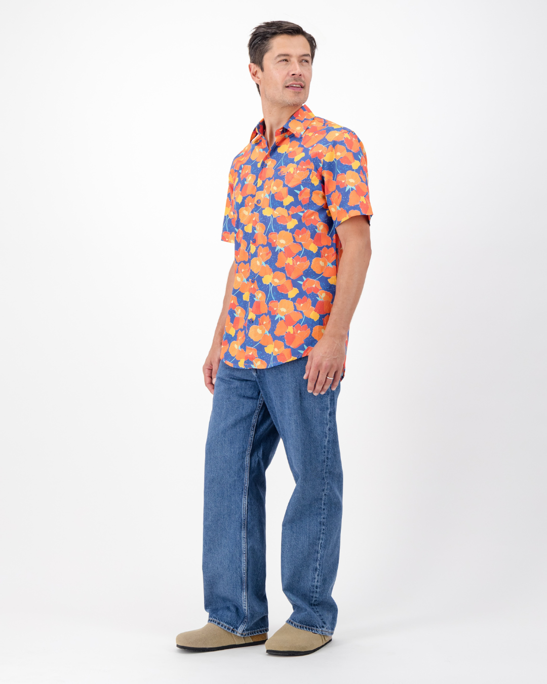 Mens Holiday Shirt - Empire on Orange