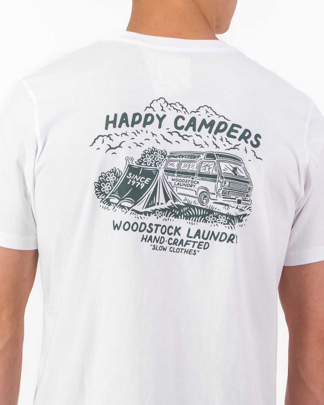 Mens T-Shirt - Olive Campers On White