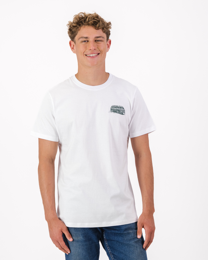 Mens T-Shirt - Olive Campers On White