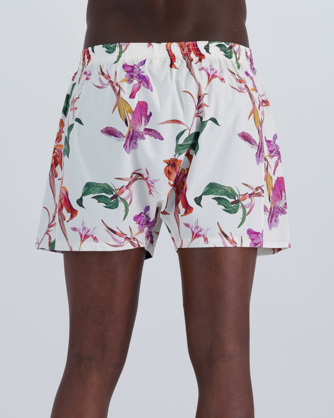 Mens Boxer Shorts - Iris on White