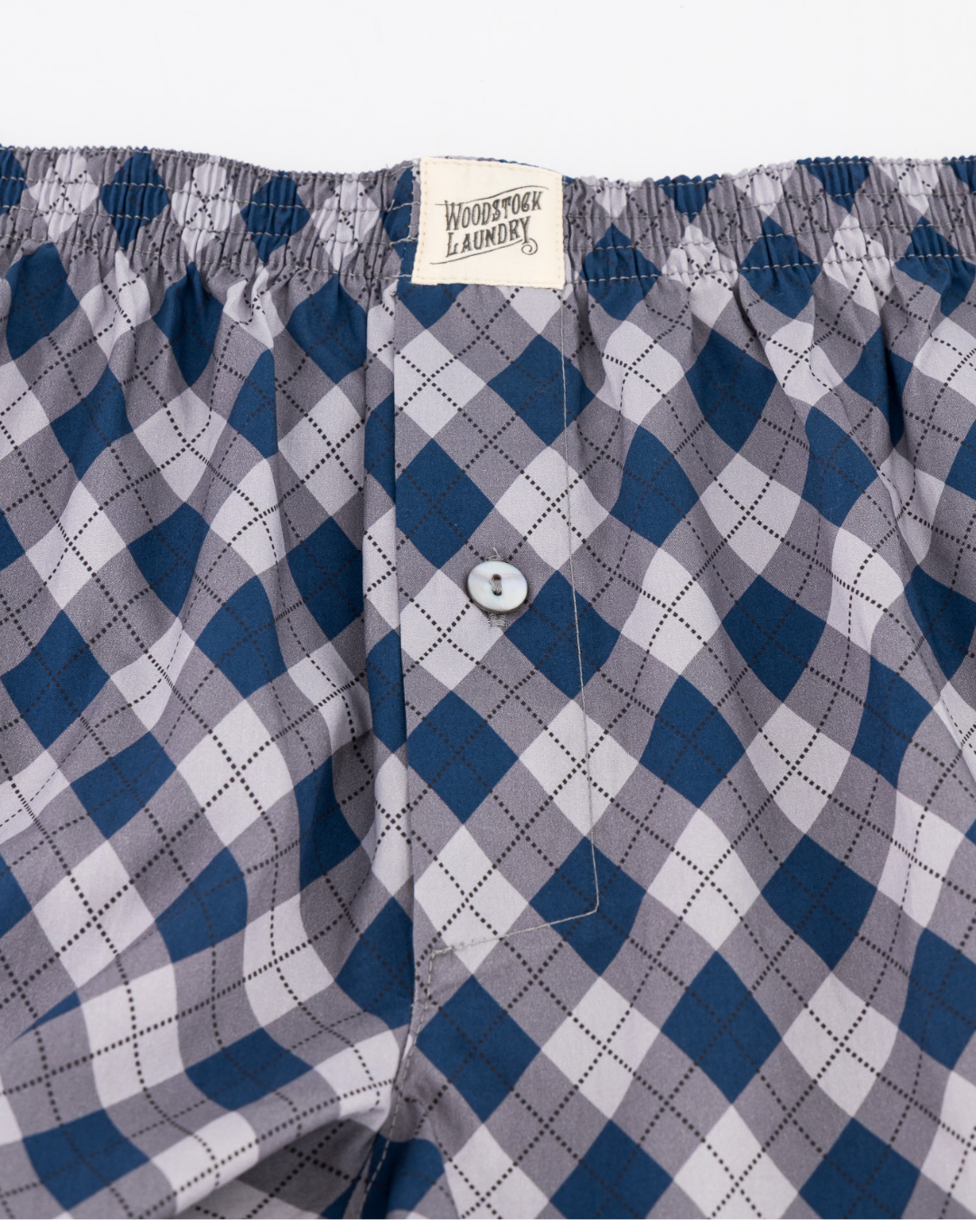 Mens Boxer Shorts - Argyle Navy
