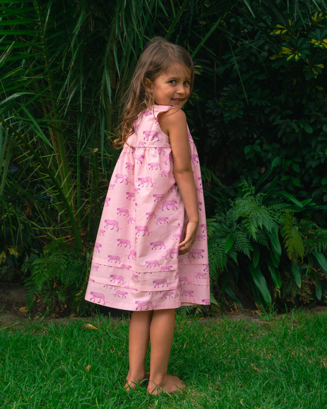 Girls Nighty - Pink Cheetahs on Pink