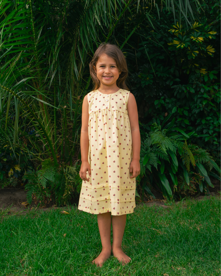 Girls Nighty - Red Lady Bugs on Yellow