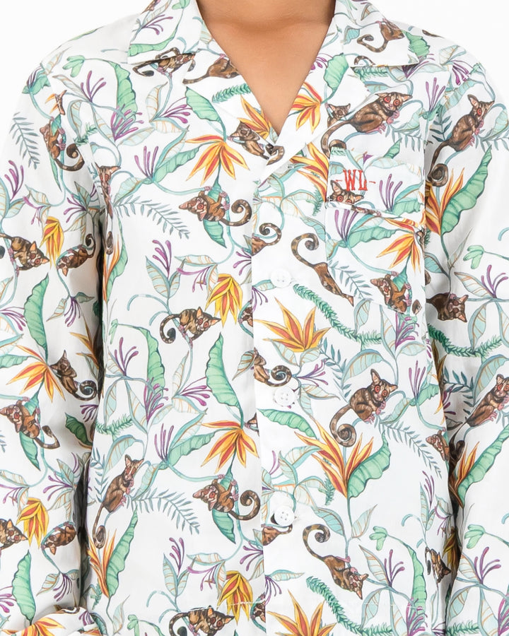 Boys Long Pyjamas - Nag Apies on White