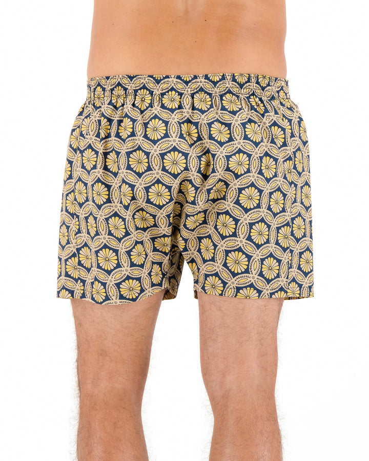 Mens Boxer Shorts - Geo Floral on Navy