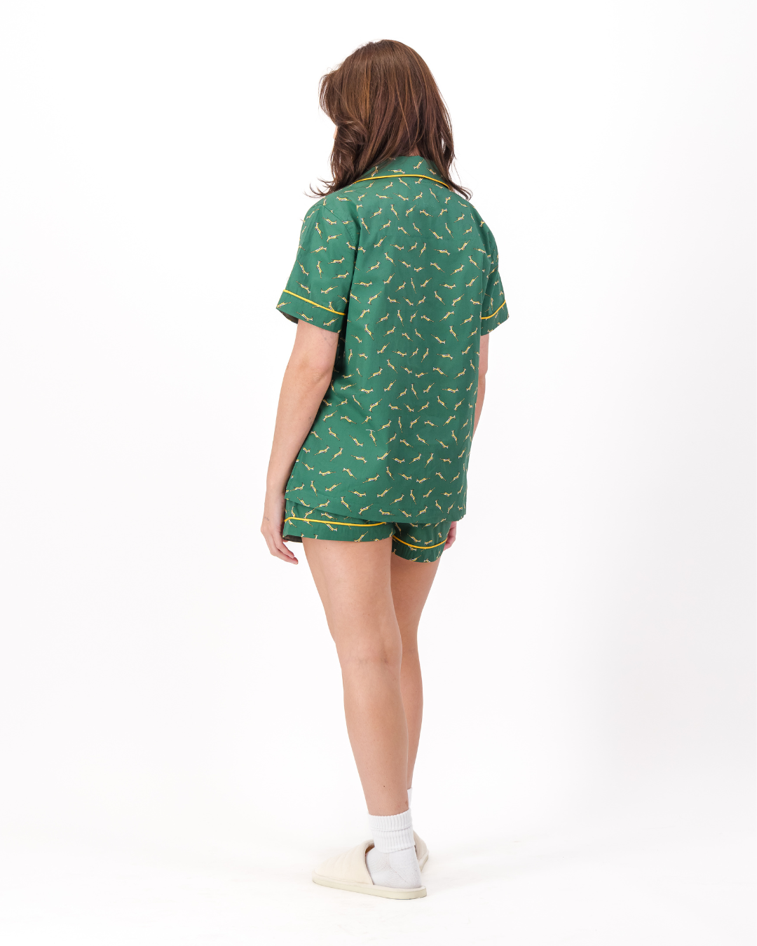 Womens Short Pyjamas - Custom Springboks Yellow Bok on Green