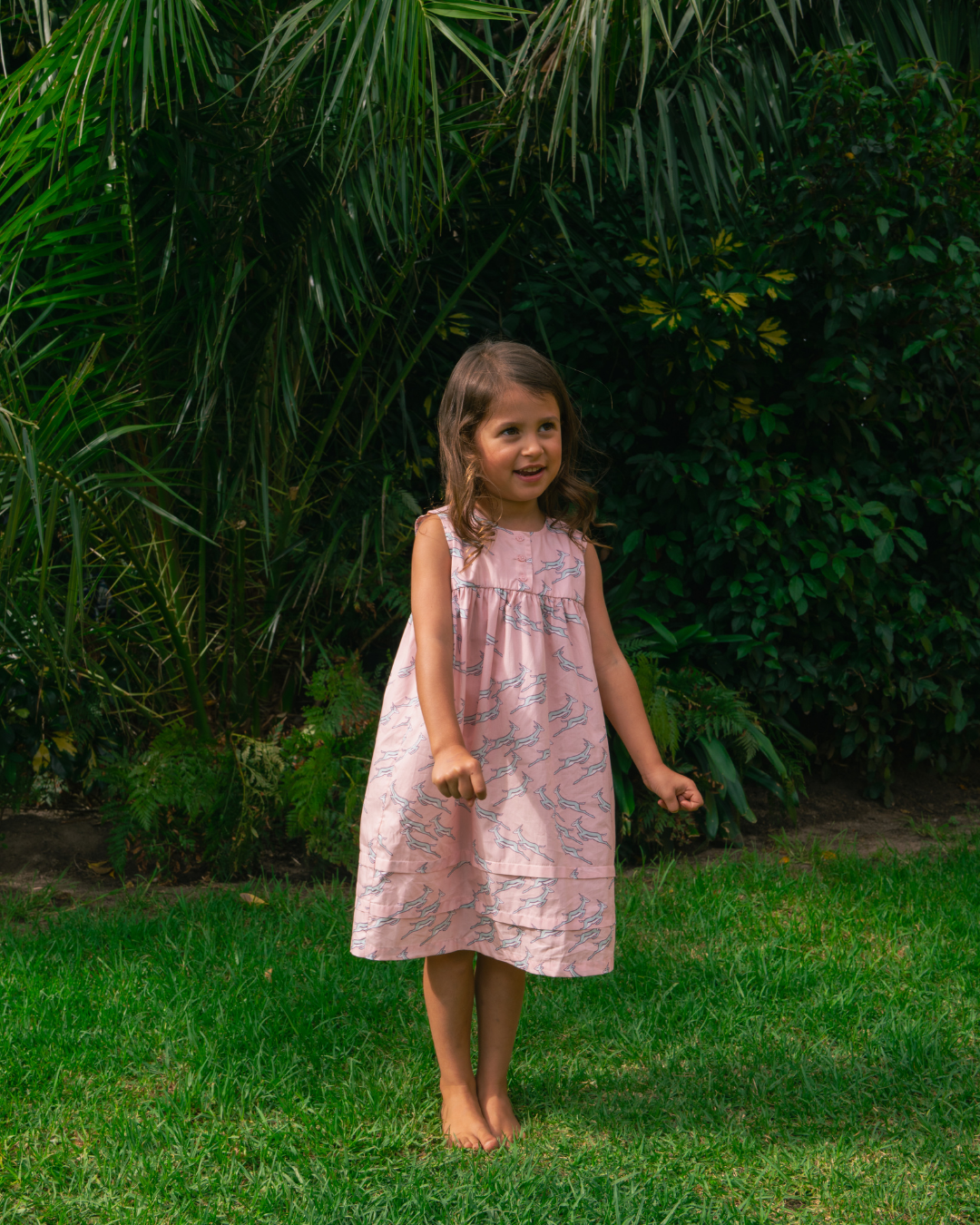 Girls Nighty - Custom Springboks Blue Jumping Bok on Pink