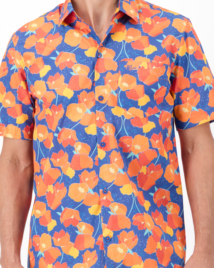 Mens Holiday Shirt - Empire on Orange