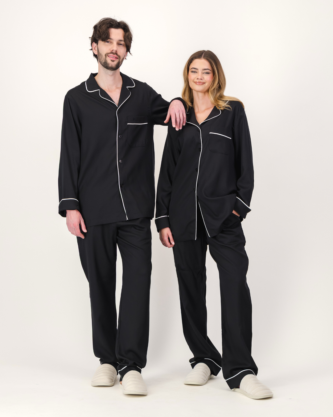Womens Long Pyjamas - Tencel - Black