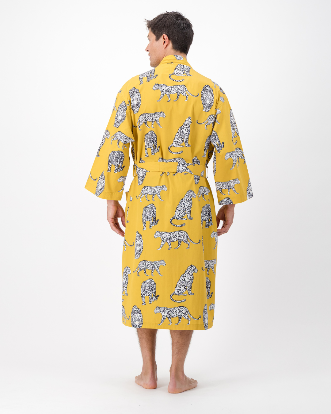 Adults Kimono - Mono Leopard on Mustard