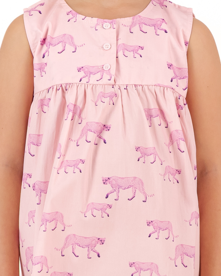 Girls Nighty - Pink Cheetahs on Pink