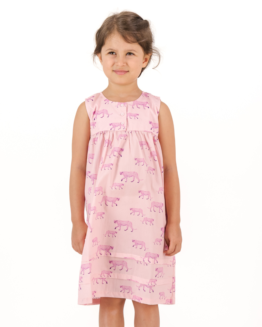 Girls Nighty - Pink Cheetahs on Pink