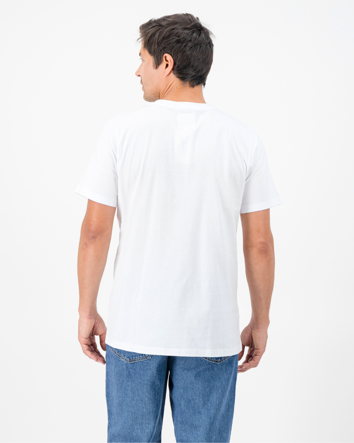 Mens T-Shirt - Navy Happy Potjie Campers on White