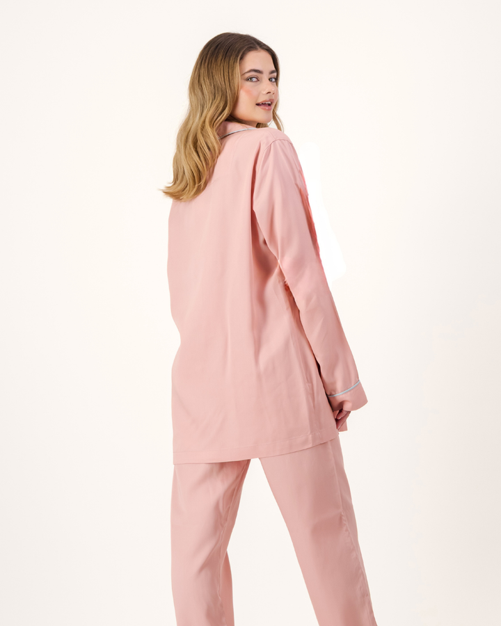 Womens Long Pyjamas - Tencel - Pink
