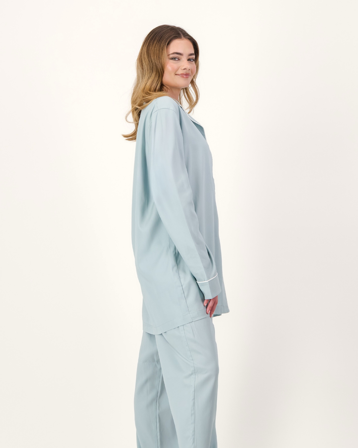 Womens Long Pyjamas - Tencel - Duck Egg