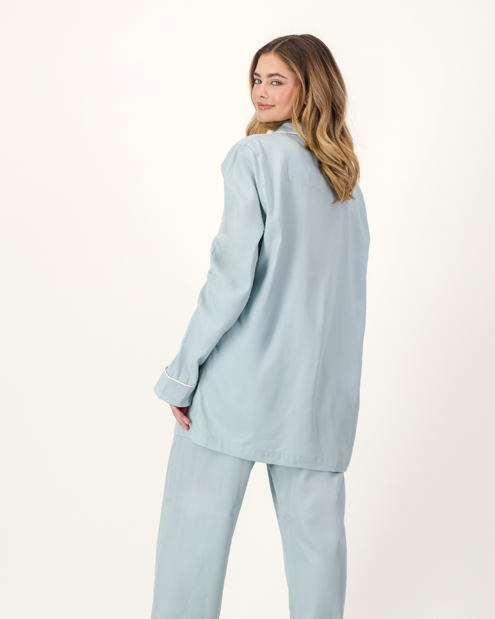 Womens Long Pyjamas - Tencel - Duck Egg