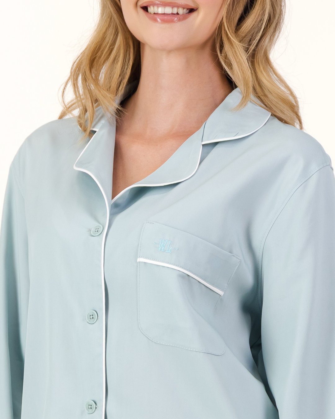 Womens Long Pyjamas - Tencel - Duck Egg