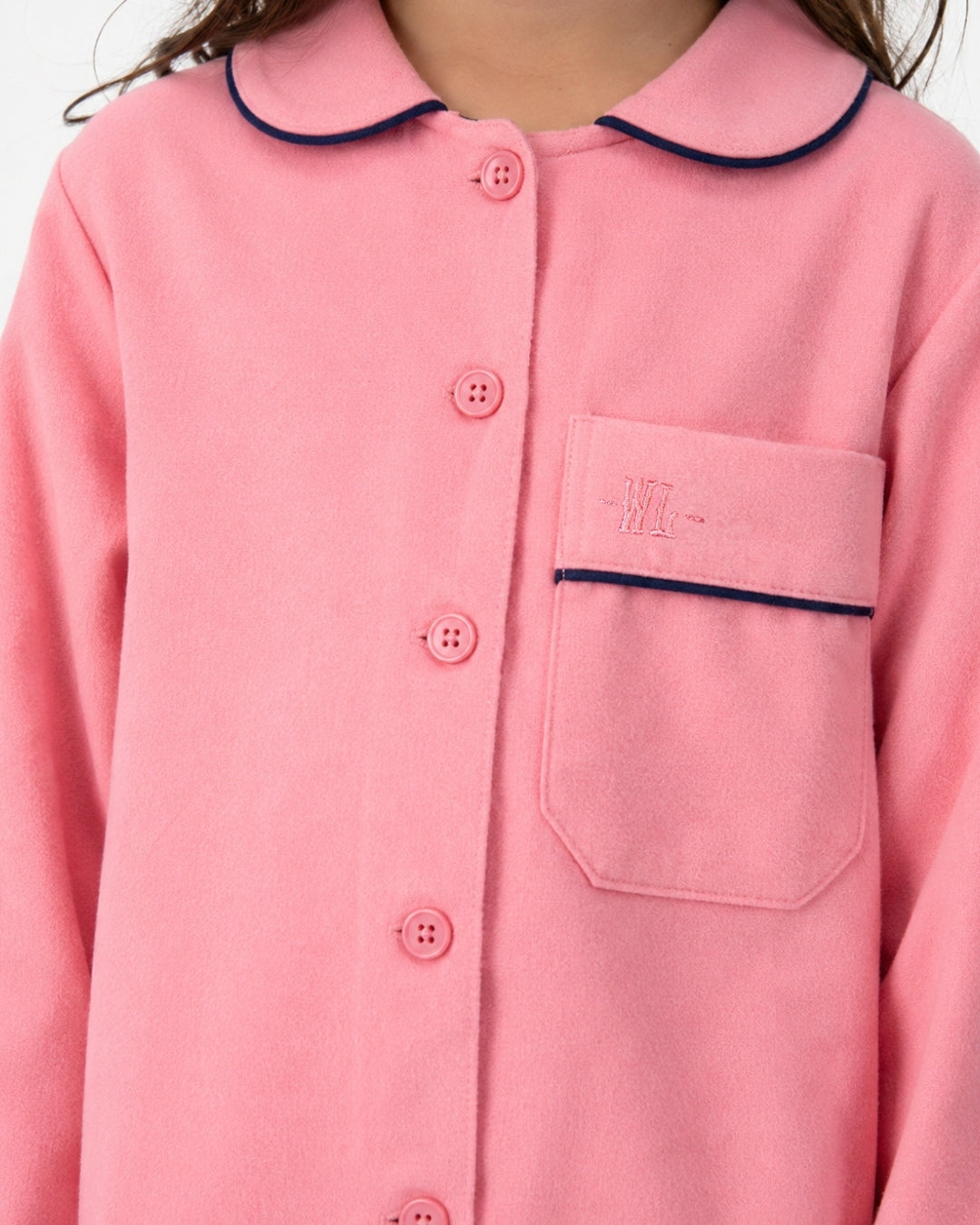 Girls Long Pyjamas - Plain Pink