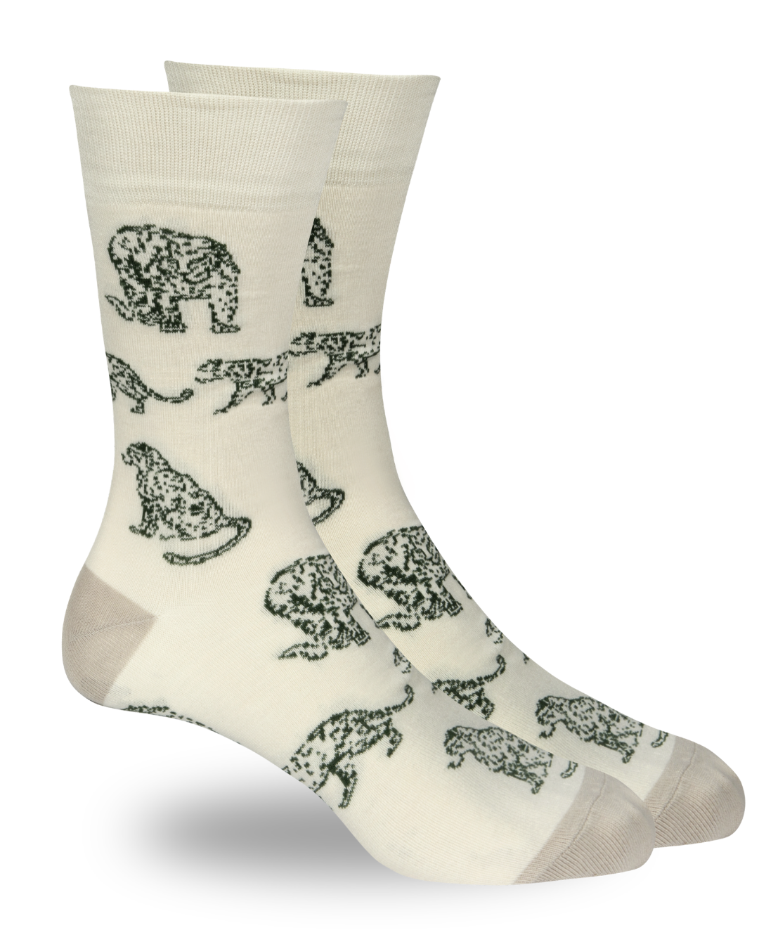 Bamboo Socks - Teal Leopard on Off White