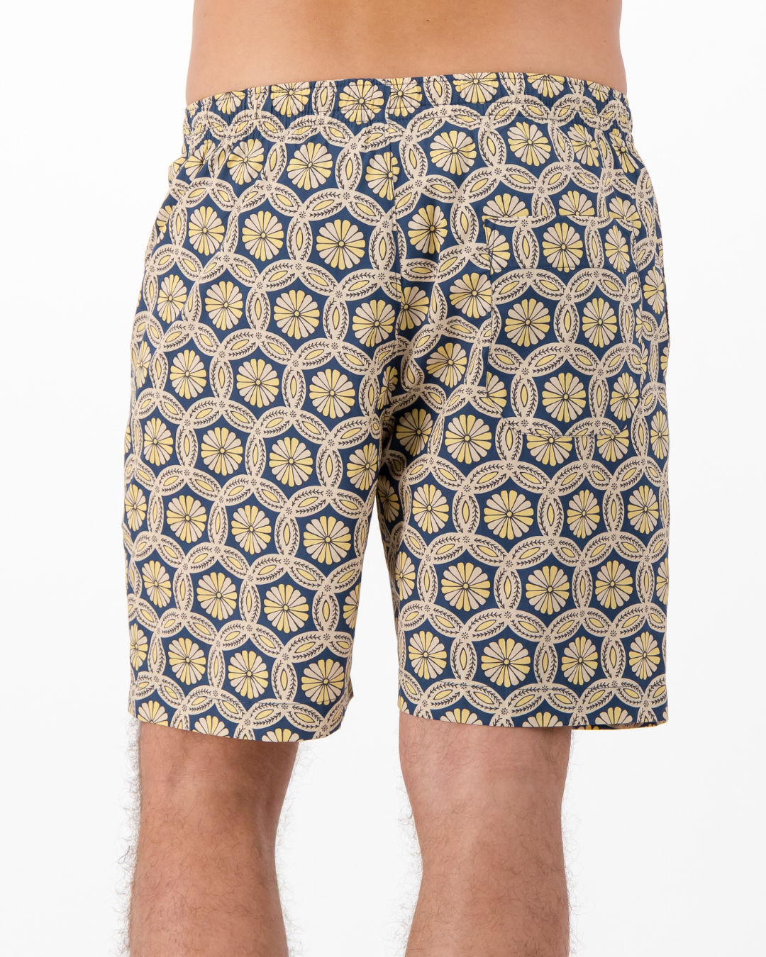 Mens Lounge Shorts - Geo Floral on Navy