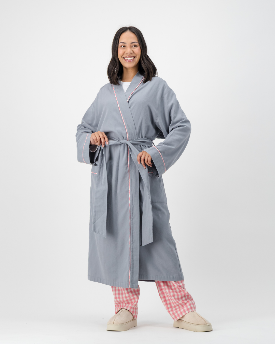 Womens Kimono - Plain Grey