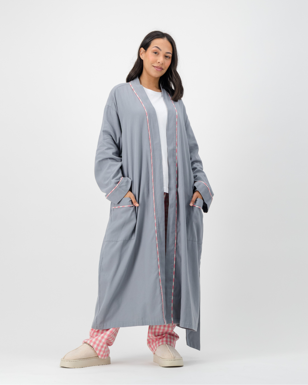 Womens Kimono - Plain Grey