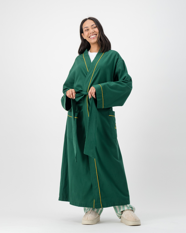 Womens Kimono - Springboks on Green