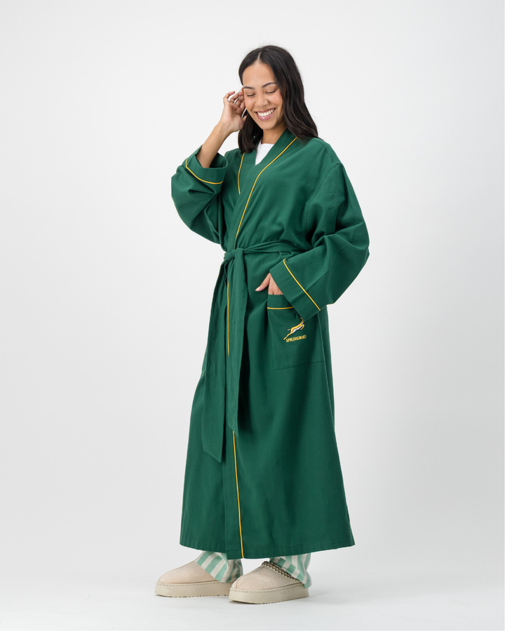 Womens Kimono - Springboks on Green