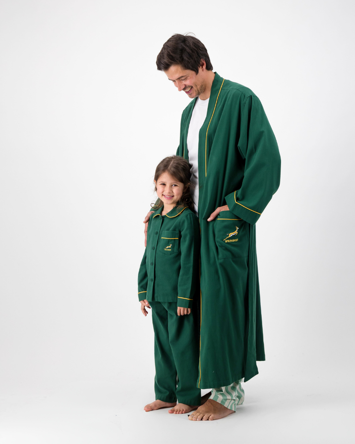 Mens Kimono - Springboks on Green
