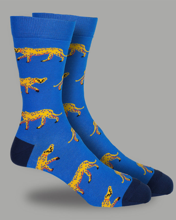 Socks Blue Cheetahs 3D - Woodstock Laundry