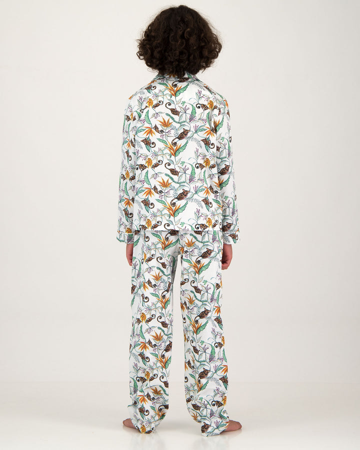 Boys Long Pyjamas - Nag Apies on White