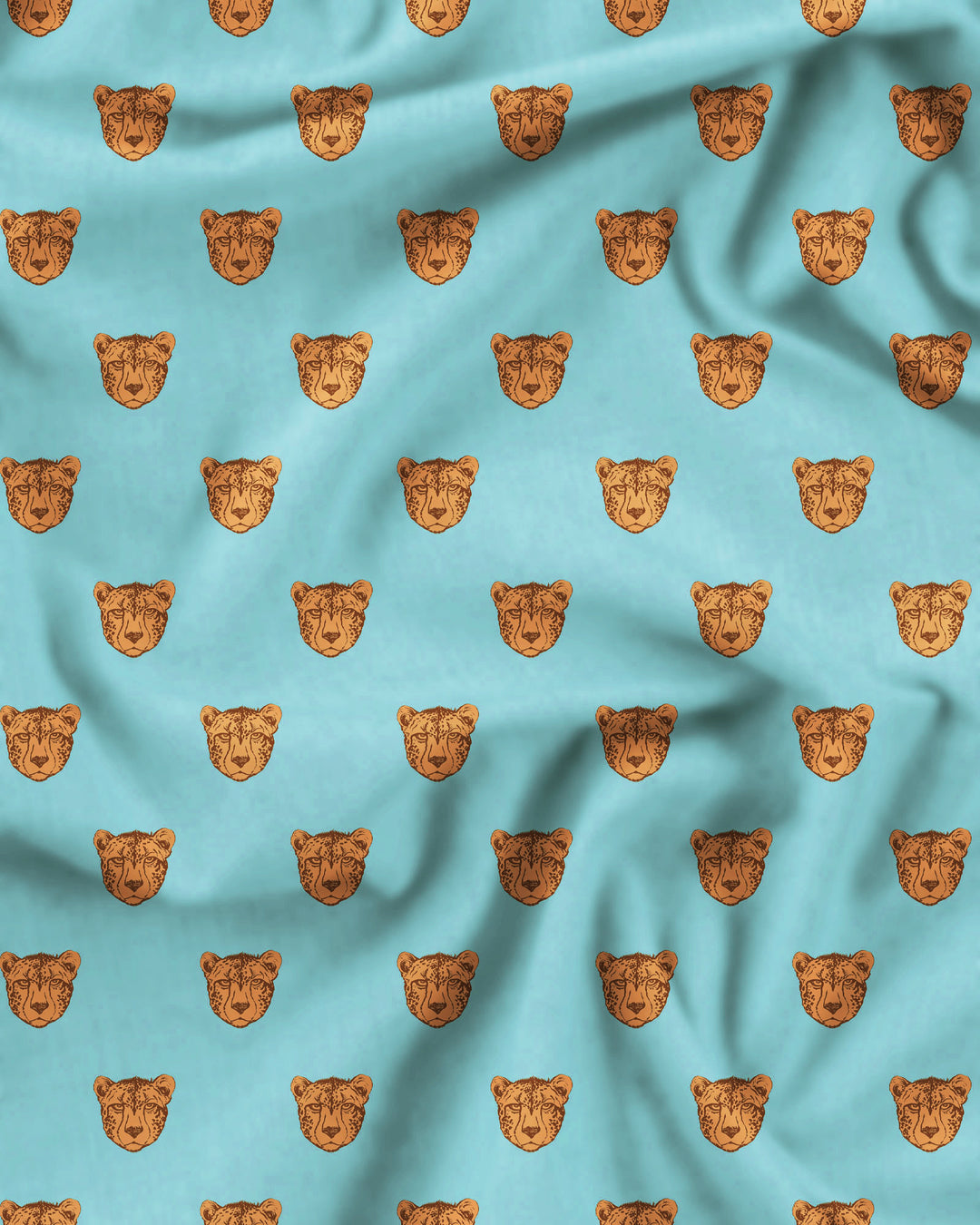 Cheetah Heads Mint Pattern Detail - Woodstock Laundry