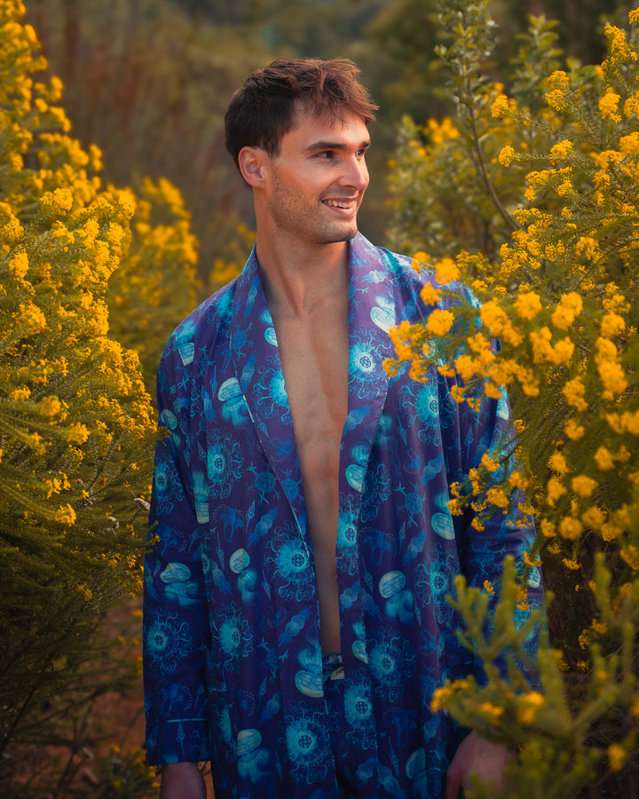Mens Dressing Gown - Haeckel Navy