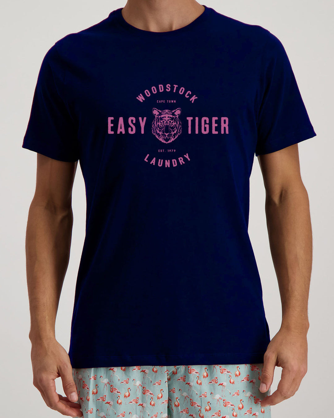 Mens T-Shirt Navy-Easy Tiger - Woodstock Laundry SA